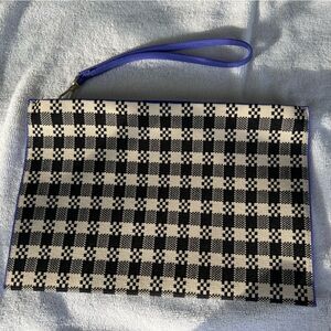 Rothy’s Wristlet Black and Canvas Gingham